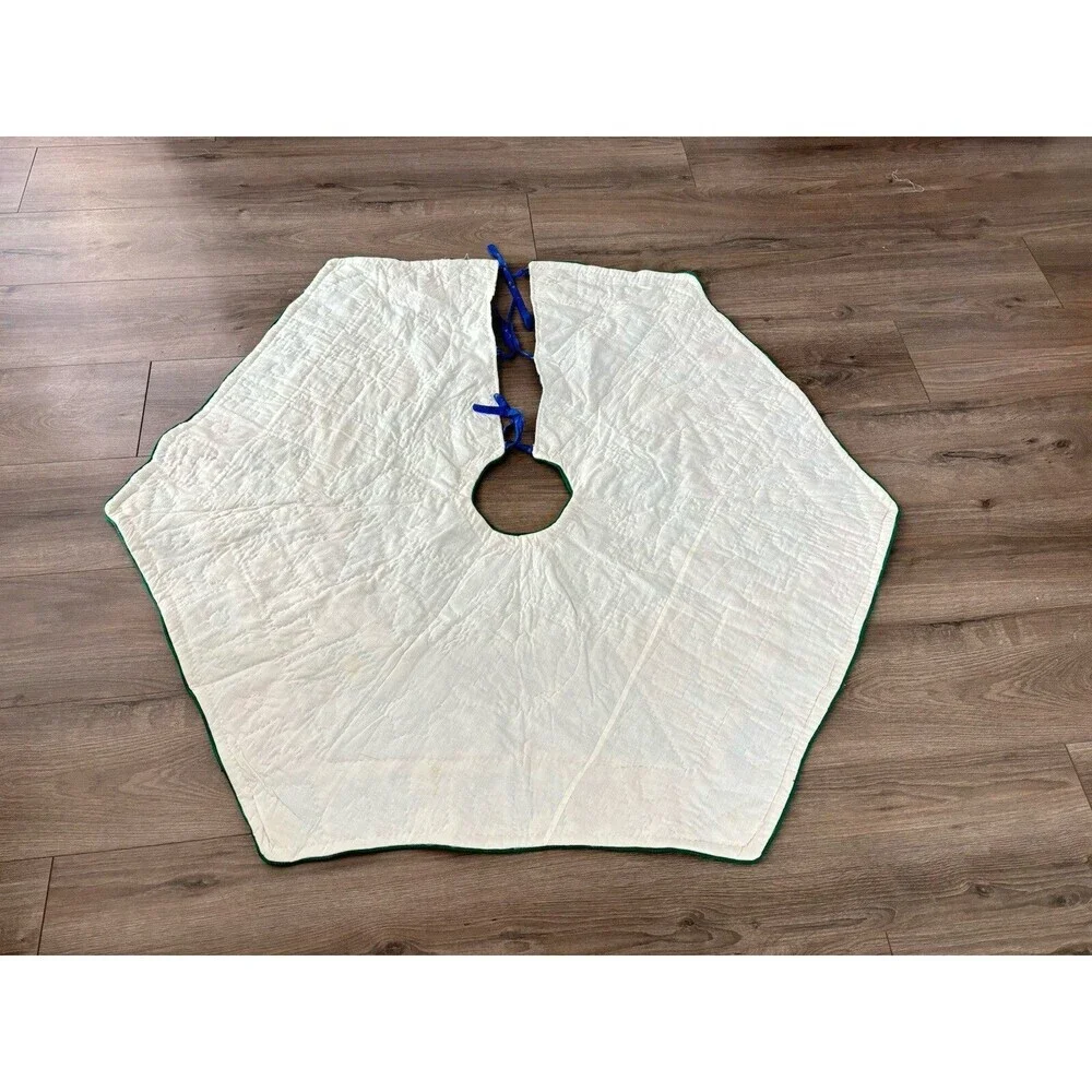 Vintage Patchwork HO HO HO Multicolor Christmas Tree Skirt Santa Holiday 40